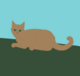 Each part of the cat is separate, but it's hard to see since they're all the same color.
