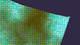 Packed cells, cropped to some larger shape against a dark purple background. Varying cyan/green/brown coloration .