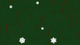 grass strands background with large snowflakes in view, each one different